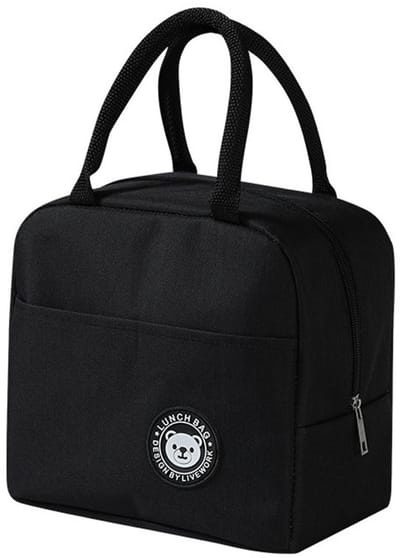 EXCITAT Lunchtas - Geïsoleerde lunchtas - Klein - voor school, kantoor, picknick - Zwart