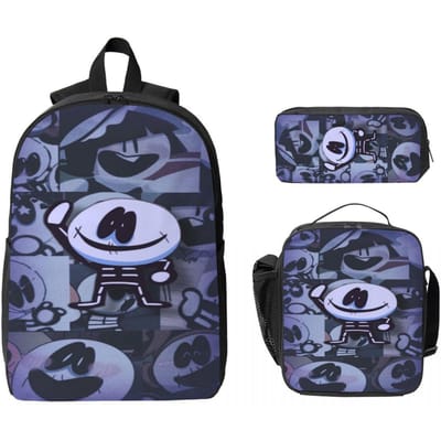 Spooky Maand Horror Cartoon Kinderrugzak Lunchbox Etui voor Jongens Meisjes Rugzakken Schattige Schooltas Boekentas Set