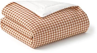 Walra Dekbed zonder overtrek Cozy Check - 200x200 - 100% Katoen (BCI) - Bruin / Off White