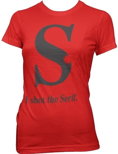 Hybris I Shot The Serif Girly T-shirt voor dames, rood