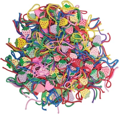 Gelukspoppetjes - Houten Gelukshangers - Aardbei - Handgemaakte Gelukspendelen - Stijlvolle Decoratie - Voor Cadeaus en Bedankjes