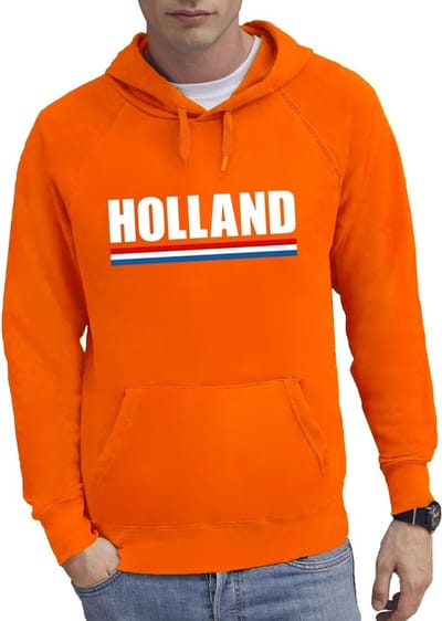 Oranje Holland supporter hoodie - hooded sweater - voor heren - Koningsdag - Oranje fans - supporter kleding S