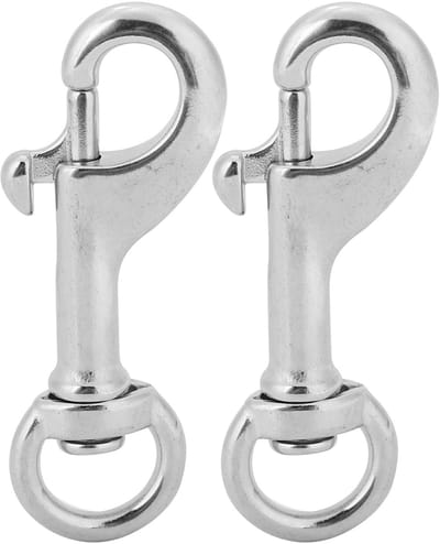 Dailygoods- Oogklik 68mm - Karabijnhaak 316 RVS - Draaibaar - Sleutelhanger - Vlaggenstok - Lichtgewicht 62g