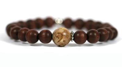Heaven Eleven Men - Bruin hout - 10mm - speksteen - 19cm