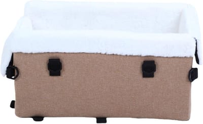 Huisdier Autostoeltje - Reismand Hond Kat - Veilig Reizen - Zachte Vulling - 45x26x23cm - Khaki