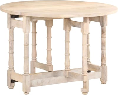 Ronde Eettafel - Houten Tafel - Gezellig Tafelen - Massief Mangohout - 110 x 76 cm