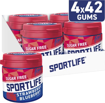 Sportlife strawberry & blueberry pot - aardbei & bosbessensmaak - 4x99g