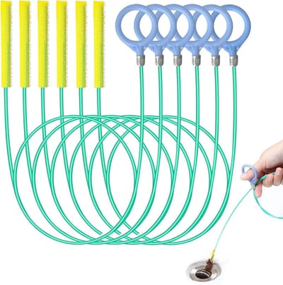 Spiraalvormige Afvoerreinigers van 90 cm, Flexibele Reinigingsspiralen, Herbruikbare Afvoerborstels voor Badkuipen en Afvoerkanalen, Set van 6