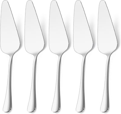 Elegante Cake Serving Set van 5 Stuks - RVS Taartserveerset voor Restaurants, Feesten en Bruiloften, Hoogglans Gepolijst en Vaatwasmachinebestendig