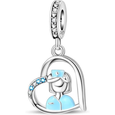 Medische Doos Zusterkap Hart Bedel Tand Stethoscoop Kralen Past op 3 Mm Echte Armbanden Vrouwen Koper Mooie Bedel Sieraden Cadeau