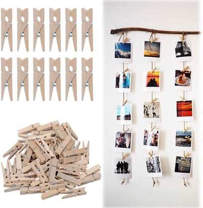 Dailygoods- Wasknijpers Mini - Houten Klemmen - 50 Stuks - Kleine