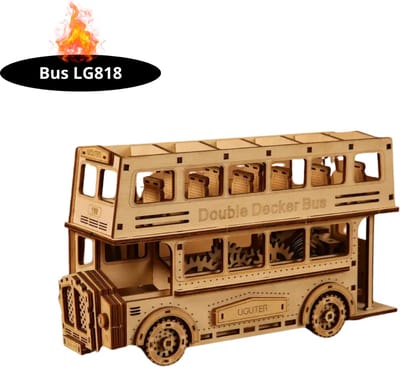 Livano Bouwpakket Hout - Kinderen - Volwassenen - Bouwpakketten Volwassenen - Boot - Houten Puzzel - 3D - Bus
