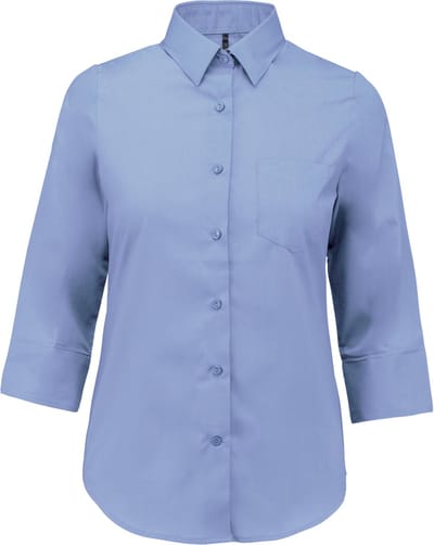 Kariban Overhemd in onderhoudsvriendelijk polykatoen-popeline 3/4-mouwen dames K558 - Bright Sky - XXL