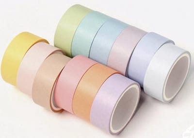 Meer Leuks Washi Tape Pastel - Set van 12 rollen masking tape - 1,5 cm x 2 meter
