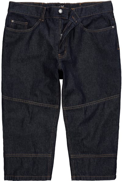 Men Plus - Heren - 3/4-jeans denim 5-pocket elastische tailleband - Donkerblauw denim - Maat 58