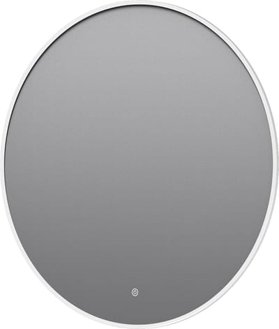 Ronde badkamerspiegel Mauri mat wit met verwarming, LED verlichting en touch sensor 60x60cm