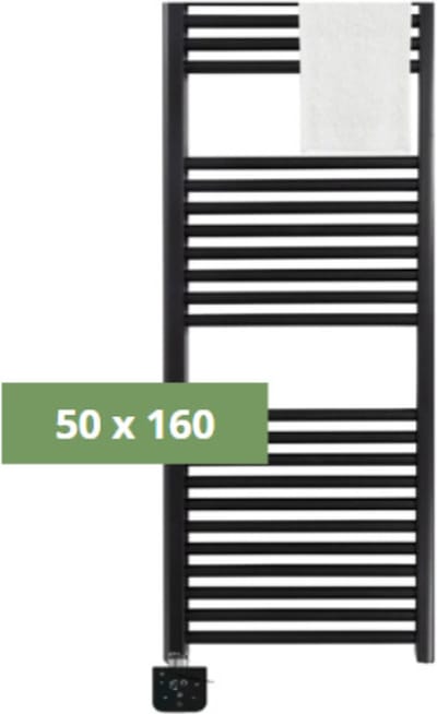 SYLRO® RIGA - ELEKTRISCHE BADKAMER RADIATOR - RECHT - WIFI - 50 x 160cm - ZWART