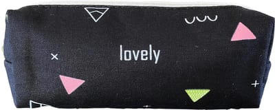 Zody Shop Etui Lovely - Zwart - 17,5 x 6 x 4,5 cm - Canvas - Pennenzak voor Volwassenen - Etui Meisjes - Etui Jongens - Etui voor school