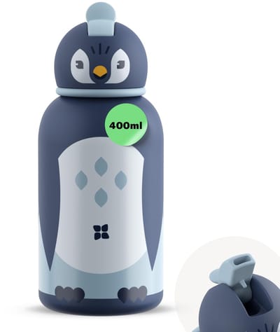 Dailygoods- Baby Drinkfles Geïsoleerd 400ml - Peuter Fles - Lekvrij - Kindvriendelijk - Roestvrij Staal - Dierenmotieven - Peuterfles