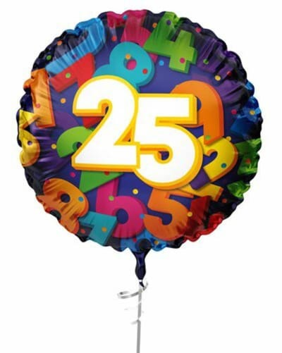 Folieballon ’’25’’ (45cm) - verjaardag - geschikt voor helium