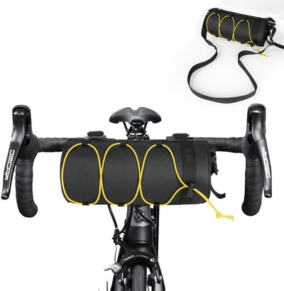 Allecto - Waterdichte fiets stuurtas - Grote capaciteit - Uniseks - Geel - Fietsframe tas - Geschikt voor MTB en racefietsen