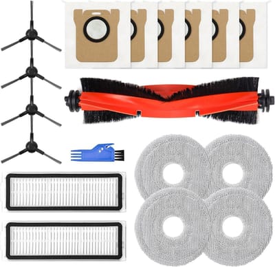 Accessoire Set voor Robotstofzuiger, 18 Stuks Vervangonderdelen, Inclusief Hoofdborstel, Reinigingsdoeken, Stofzakken en Filters voor Optimale Schoonmaakprestaties