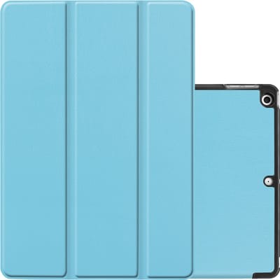 Hoes - Geschikt voor Apple iPad 8 (2020) - 10.2 inch - 8e Generatie - Dun & Stevig - Trifold Bookcase - Hard Cover - Hardcover Book Case - Tablet Hoesje - Lichtblauw