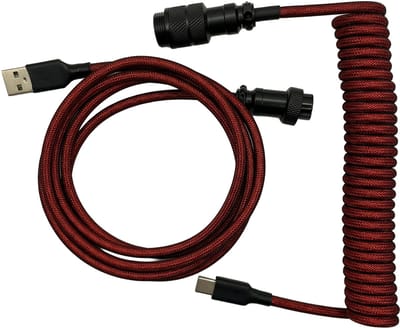 Premium Coiled Cable - Rood - USB-C Naar USB-A - Mechanisch Toetsenbord Kabel