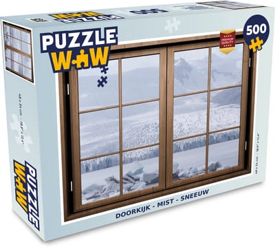 Puzzel Doorkijk - Mist - Sneeuw - Legpuzzel - Puzzel 500 stukjes