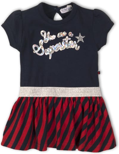 Dirkje - Jurk - Navy+Red+Stripe - Maat 56