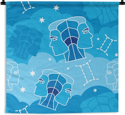 Wandkleed - Wanddoek - Zodiac - Tweeling - Design - 90x90 cm - Wandtapijt
