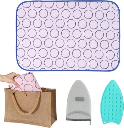 Strijkdoek voor tafel - Afdekking strijkplank - Kleding verzorgen - Antislip en warmtebescherming - 60 x 80 cm - Grijs