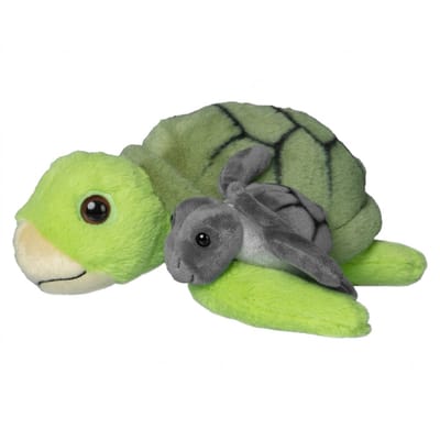 Nature Planet Pluche knuffel Schildpadden - zeediertjes - familie - 22 cm - knuffel cadeau