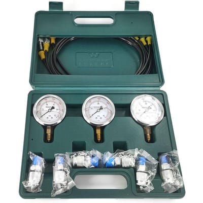 Hydraulische manometerset Graafmachine Hydraulische set Drukmeetapparaat met 6 testkoppelingen groen