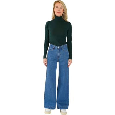 Katoenen jeans met wijde taille en brede stenen F.A.M. Paris Fleure