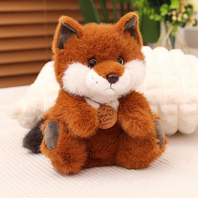 Simulatie Kawaii Vos Pluche Pop Kussen Rond Zittend Liggend Dier Vos Pluche Speelgoed Huisdecoratie Cadeau Voor Jongens En Meisjes 25cm-30cm orange