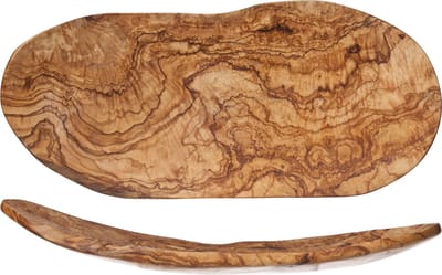 Cosy & Trendy Fruitschaal - Olijfhout - Plat - Ovaal - 33-38 cm