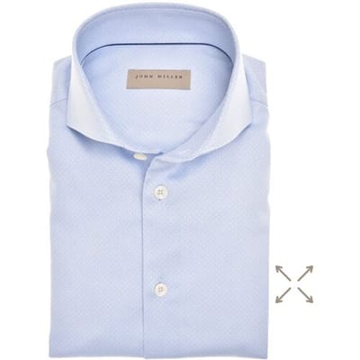 John Miller Overhemd Allover Mini Pattern Cotton Stretch Licht Blauw / male