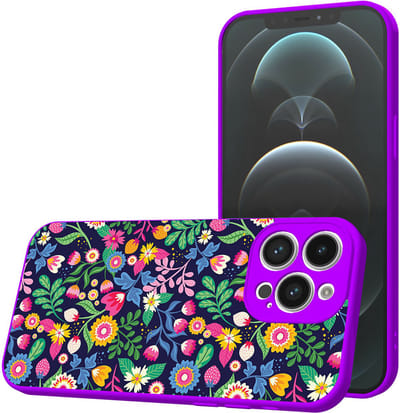 Smartphonica Telefoonhoesje Geschikt voor iPhone 12 Pro Max met Bloemen opdruk - TPU Back Cover Case Flower Design - Paars geschikt voor iPhone 12 Pro Max
