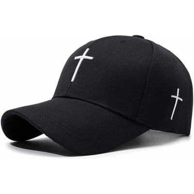 Nieuwe Kruis Geborduurde Baseballpet Verstelbare UV Bescherming Eendensnavel Pet Ademend Gezicht Tonen Kleine Zon Hoed Unisex black