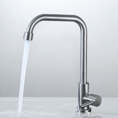 Auralum max Koudwaterkraan - Alleen koud - RVS Koudwaterkraan- 360° draaibare wastafelkraan voor kleine keukens