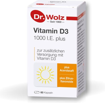 Dr. Wolz - Vitamine D3 - met Citrusflavenoide en C voor de beste opname -100% natuurlijk -Duitse Naturkwaliteit sinds 1969