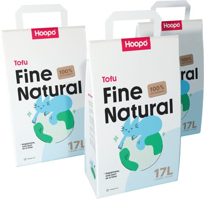 Hoopo Tofu Fine Naturel - 51L - Klontvormende Kattenbakvulling - Stofvrij - Zonder Geur - Effectief tegen nare geurtjes