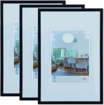 Zwarte Fotolijst Set van 3 - 21 x 29,7 cm (DIN A4) voor Modern Decor