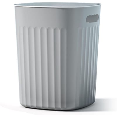 Afvalbak Grote Capaciteit Verticale Strepen Draagbaar Handvat Onbedekt PP Afvalbak Prullenbak voor M(315 X 180mm / 12.4 X 7.09in) grijze kleur