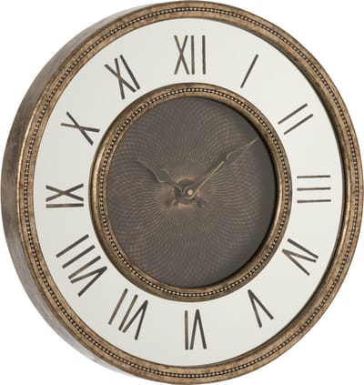 J-Line klok Romeinse Cijfers - hout - goud - LED - small - Ø 47 cm