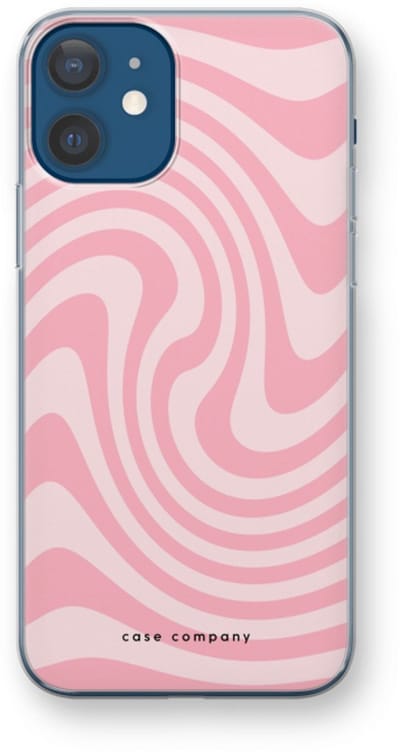 Case Company® - Hoesje geschikt voor iPhone 12 hoesje - Swirl Roos - Soft Cover Telefoonhoesje - Bescherming aan alle Kanten en Schermrand