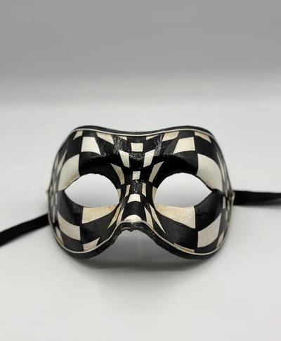 Venetiaans masker wit en zwart - Handgemaakt zwart wit masker - carnavals masker zwart wit - gala masker zwart wit