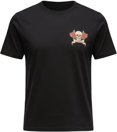 OMBRE T-shirt - Regular Fit - Korte Mouw - Printopdruk Zwart S