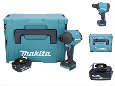 Makita DAS 180 T1J accu-blazer 18 V borstelloos + 1x accu 5,0 Ah + Makpac - zonder oplader